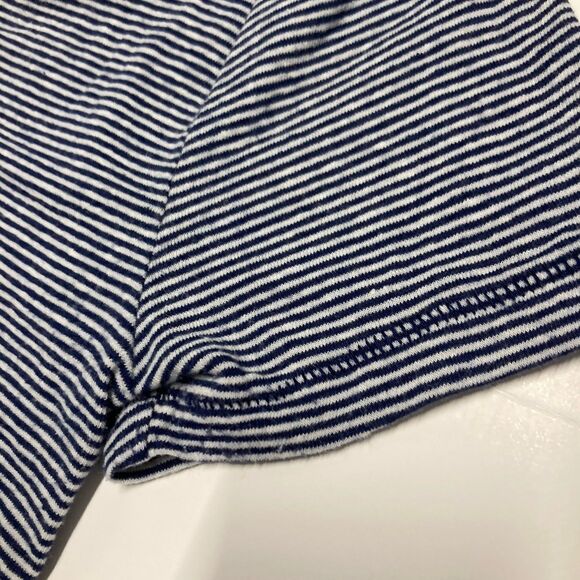 J.Crew Stretch Linen V- Neck T-shirt Women’s Small Navy White Micro Stripe 2023 - Picture 14 of 14